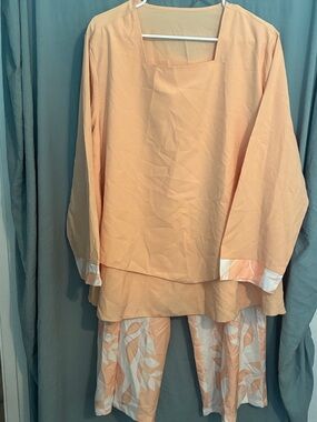 Peach Two-Piece Tunic & Pants Set